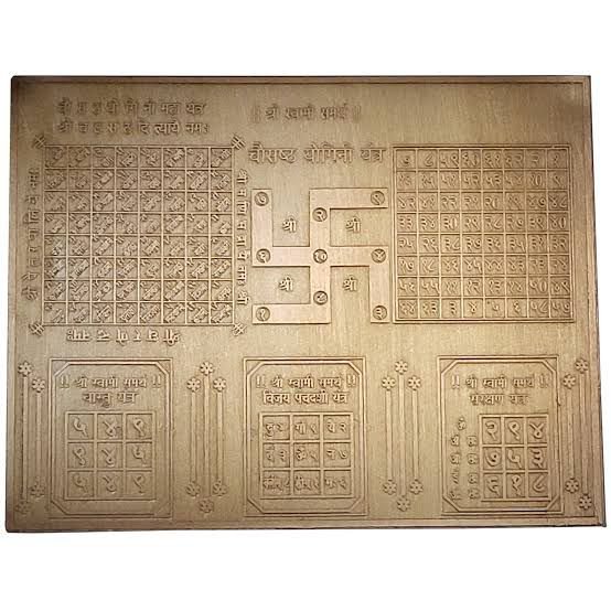 Pooja 64 (Chausath) Yogini Yantra (Copper)